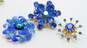Vintage Coro Cathe & Gold Tone Blue Icy Rhinestone Brooches & Earrings 50.7g image number 2
