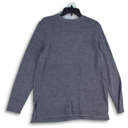 NWT Croft & Barrow Womens Gray Long Sleeve V-Neck Pullover Sweater Size XL image number 2