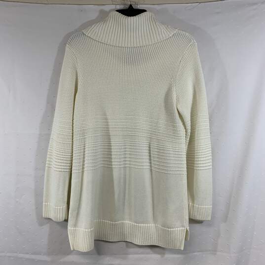 Women's Ivory Calvin Klein Cowl Neck Sweater, Sz. L image number 2