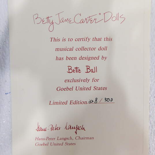 VTG Goebel Betty Jane Carter Doll Ms. Moonica Buttermilk Musical Cow IOB image number 6