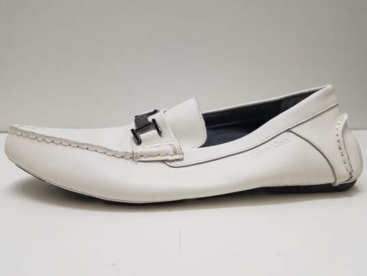 Calvin Klein Morrie White Driving Loafers Shoes Men's Size 12 M image number 2