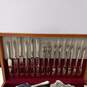 Holmes And Edward Inlaid Silver-Plate Silverware Set  in Wooden Case image number 3