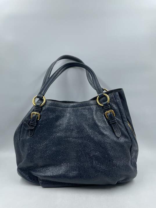 Buy the Prada Glazed Navy Hobo Bag COA | GoodwillFinds