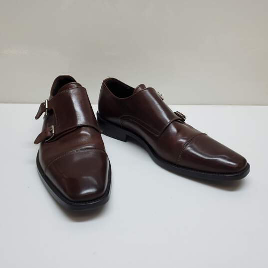 O BOOT NEW YORK - Dark Brown Double Monk Strap Cap Toe Loafers Sz 8 image number 1