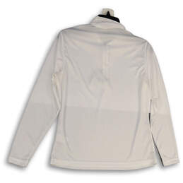 NWT Womens White Long Sleeve 1/4 Zip Mock Neck Pullover T-Shirt Size Small alternative image