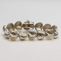 Sterling Silver Pop-Up Heart Crystal Link 6.5inch Bracelet 32.5g
