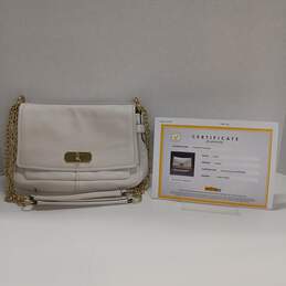 Authenticated Women's Coach Signature Chelsea Gold Chain Crossbody Bag