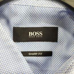 Hugo Boss Men Blue Print Button Up Shirt L