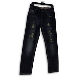 NWT Mens Black Medium Wash Pockets Stretch Denim Straight Jeans Size 31