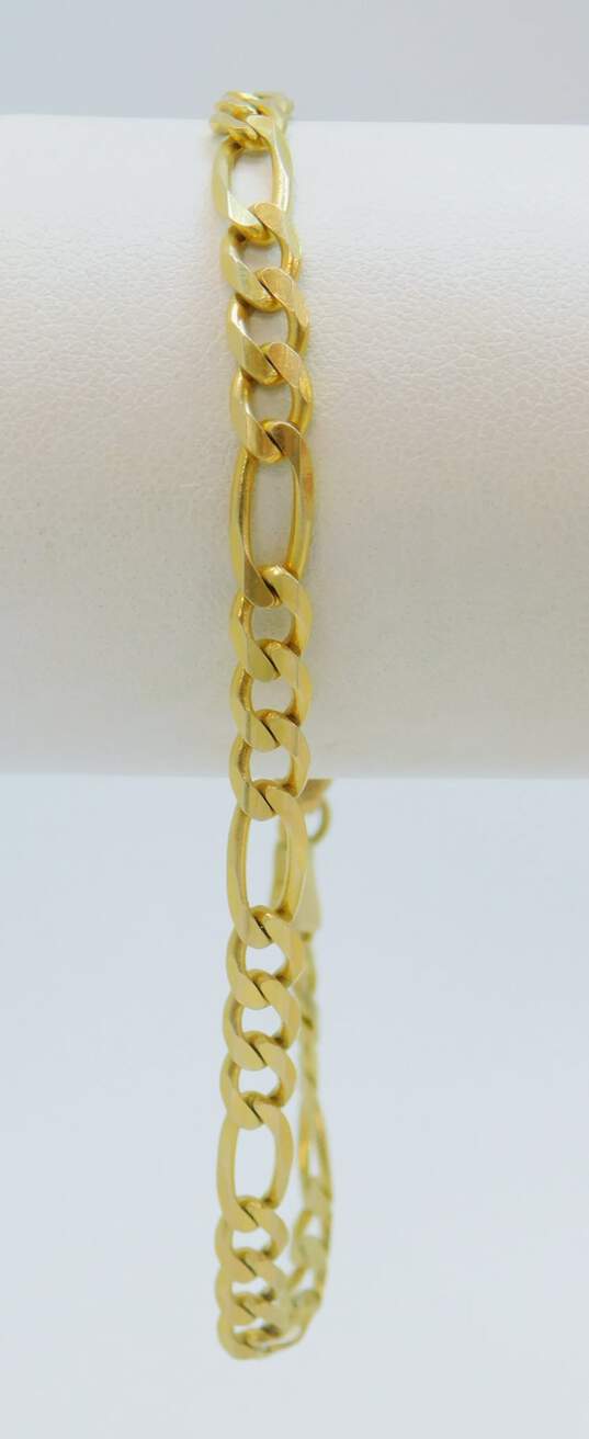 14K Gold Figaro Chain Bracelet 7.6g image number 1