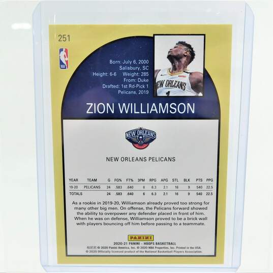 2020-21 Zion Williamson NBA Hoops Tribute New Orleans Pelicans image number 3