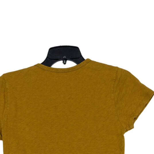 Womens Yellow Mercantile Short Cap Sleeve Crew Neck Studio T-Shirt Sz Small image number 2