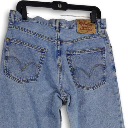 Mens Blue Denim Medium Wash 5-Pocket Design Straight Leg Jeans Size 33x32 image number 4