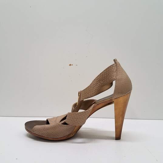 Michael Kors Berkeley Tan Tan Leather Heels Sandal Women's Size 9M image number 2