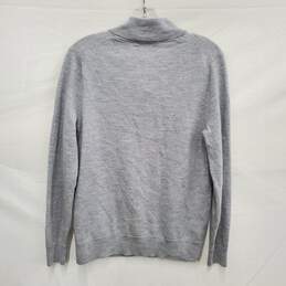 Fairlane MN's 100% Merino Gray Long Sleeve Half Zip Sweater Size M alternative image