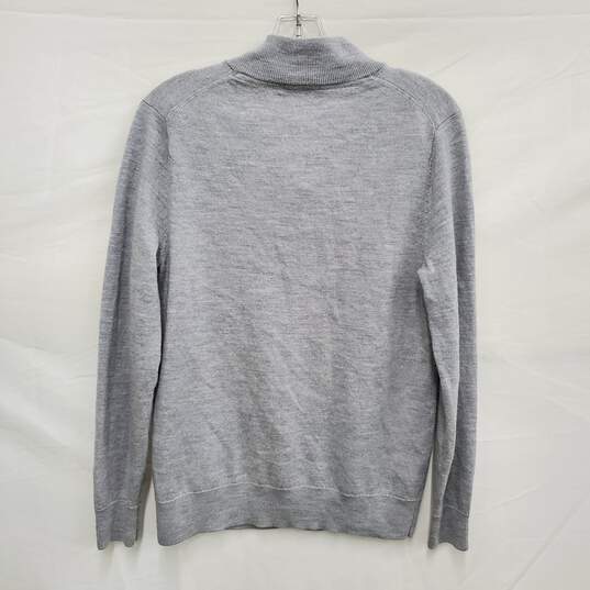 Fairlane MN's 100% Merino Gray Long Sleeve Half Zip Sweater Size M image number 2