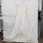 Embroidered Sheath Wedding Dress with Train Waist 24in Chest 32in image number 1