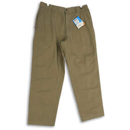 NWT Mens Tan Flat Front Slash Pocket Roc Outdoor Work Pants Size 35X30