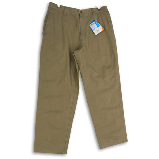 NWT Mens Tan Flat Front Slash Pocket Roc Outdoor Work Pants Size 35X30 image number 1