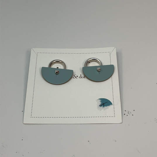 Designer Stella & Dot Color Pop Silver-Tone Classic Hoop Earrings W/ Box image number 2