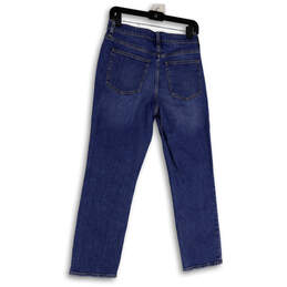 Womens Blue Denim Medium Wash Pockets Stretch Straight Leg Jeans Size 27 alternative image