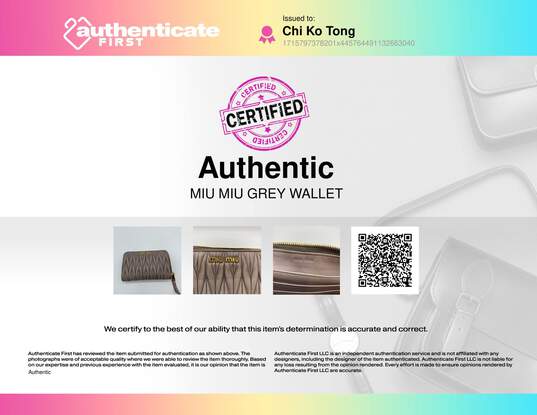 Miu Miu Gray Wallet - Size One Size image number 6