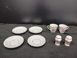 Set of Eight Gibson Housewares Cups & Saucers with Shakers