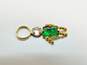 14K Yellow Gold Green & Clear CZ Figural Pendant 0.9g image number 2