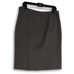 Womens Gray Regular Fit Flat Front Side Zip Straight & Pencil Skirt Size 10 alternative image