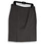 Womens Gray Regular Fit Flat Front Side Zip Straight & Pencil Skirt Size 10 image number 2