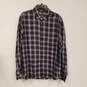 Mens Multicolor Plaid Cotton Long Sleeve Collared Button-Up Shirt Size XL image number 1