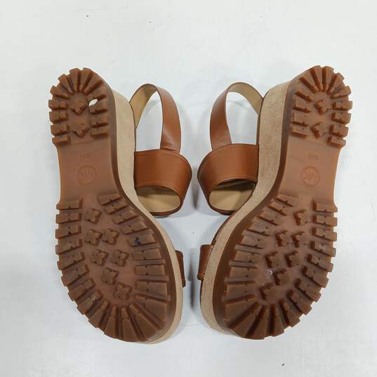 Michael Kors Marlon Brown Leather Platform Sandals Women's Size 8.5M image number 5