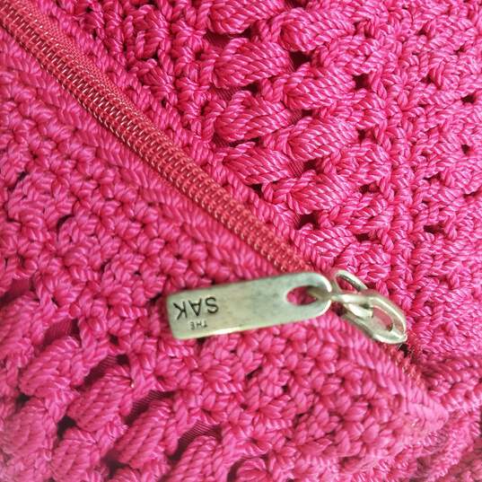 The Sak Crochet Shoulder Knit Bag Pink image number 3