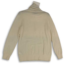 Womens Cream Beige Knitted Mock Neck Long Sleeve Pullover Sweater Sz S Reg alternative image