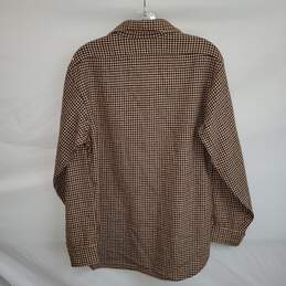 Pendleton Woolen Mills Wool Full Button Up Brown Checkered Shirt Size M alternative image