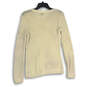Womens White Long Sleeve Crew Neck Cable Knit Pullover Sweater Size Small image number 2