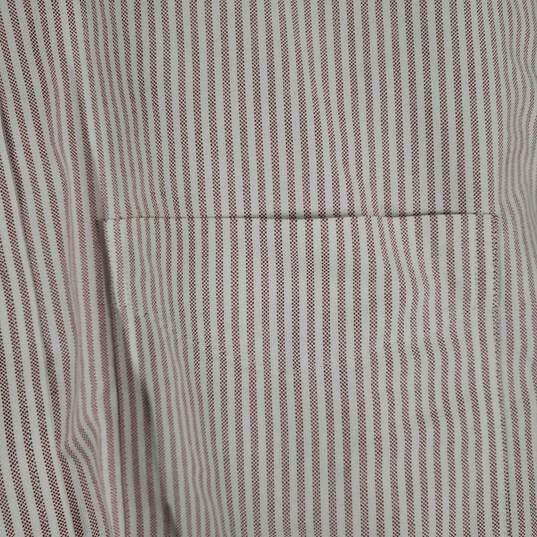 Mens Cotton Striped Collared Short Sleeve Chest Pocket Button-Up Shirt Size 16 image number 3