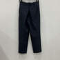 Womens Navy Blue Flat Front Elastic Waist Pockets Capri Pants Size 40 image number 2