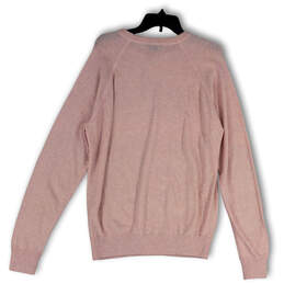 NWT Womens Pink Crew Neck Long Sleeve Tight-Knit Pullover Sweater Size L alternative image