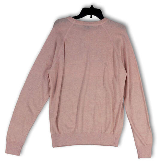 NWT Womens Pink Crew Neck Long Sleeve Tight-Knit Pullover Sweater Size L image number 2