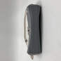 Womens Gray Leather Signature Key Lock Adjustable Strap Crossbody Bag Purse image number 4