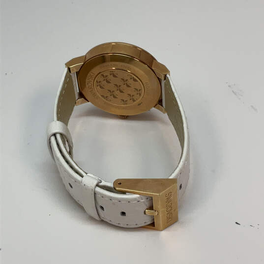 Designer Swarovski Gold-Tone Rhinestone Adjustable Strap Analog Wristwatch image number 4