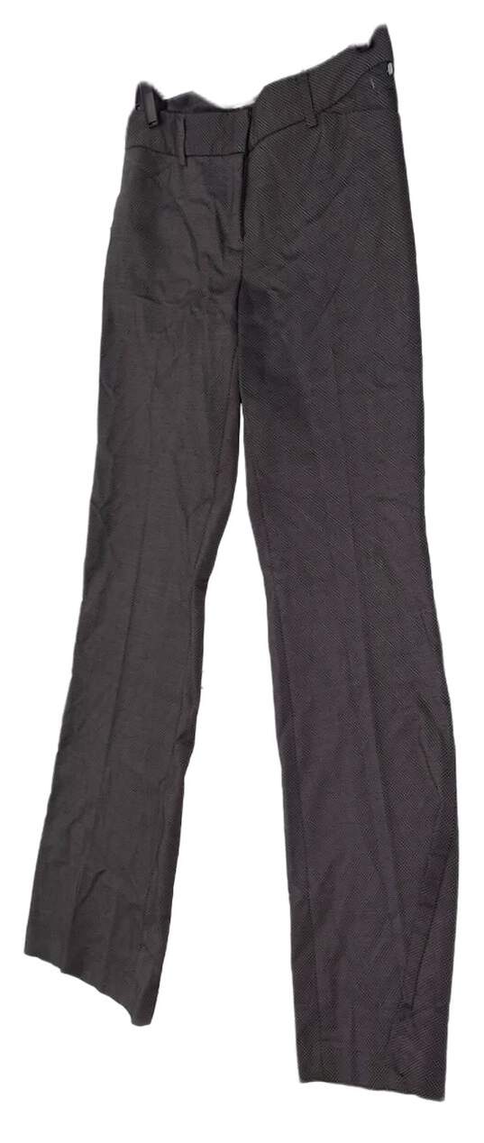 Womens Gray Flat Front Pockets Wide Leg Formal Dress Pants Size 4 image number 2