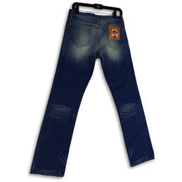 Womens Blue Denim Medium Wash Stretch Pockets Straight Leg Jeans Size 30 alternative image