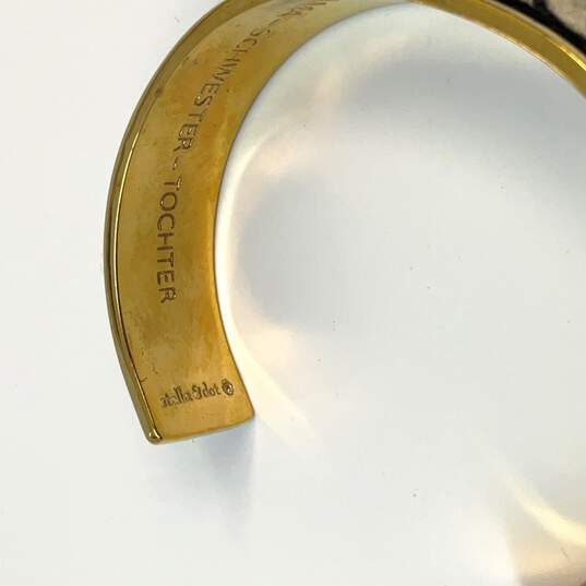 Designer Stella & Dot Gold-Tone Engraved Illuminate Cuff Bracelet image number 4