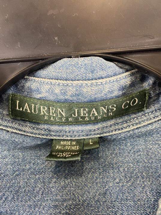Ralph Lauren Jeans Co Women Blue Denim Shirt L image number 3