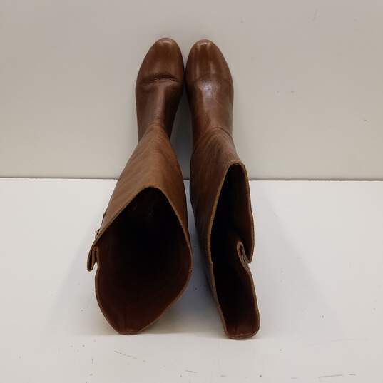 Steven New York Intyce Brown Leather Riding Knee Boots Shoes Women's Size 9.5 M image number 4