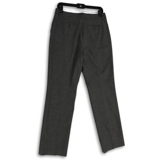 NWT Womens Gray Flat Front Slash Pocket Straight Leg Dress Pants Size 8 image number 2