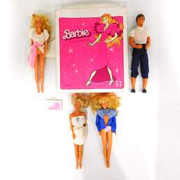 Lot Of Mattel Barbie Fashion Doll W/ Ken Doll & Case 1980s-90s