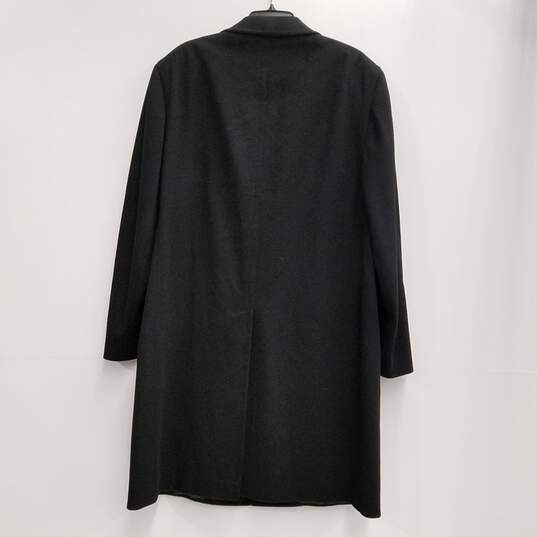 Mens Black Pockets Long Sleeve Collared Single Breasted Trench Coat Size 52 image number 1